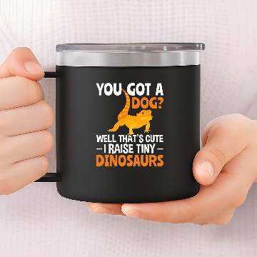 Discover Bearded Dragon I Raise Tiny Dinosaurs Bearded Dragons Reptile Lizard Lover Zip 14oz Stainless Steel Tumblers