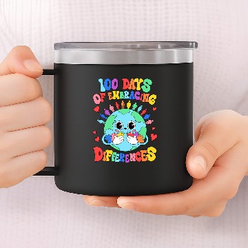 Discover 100 Days Of Embracing Differences SPED Teacher Baseball Tees 14oz Stainless Steel Tumblers