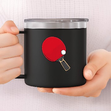 Discover Sport Ping Pong Paddle Baseball Tees 14oz Stainless Steel Tumblers