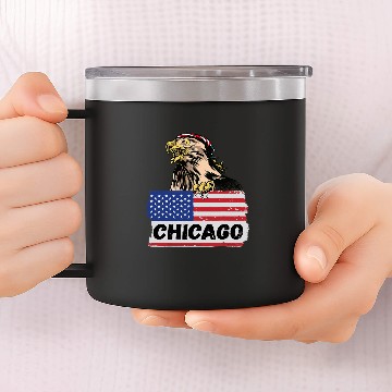 Discover American Eagle claws US Flag Biker und Trucker Chicago Zip 14oz Stainless Steel Tumblers