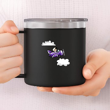 Discover Funny Violin Violet the Baby Pilot 14oz Stainless Steel Tumblers