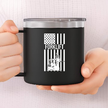 Discover Forklift Operator American Flag Forklift Driver Baseball Tees 14oz Stainless Steel Tumblers