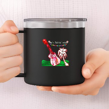 Discover Funny Ukulele Colorful Ukulele Mele Kalikimaka Hawaiian Christmas Holiday 14oz Stainless Steel Tumblers