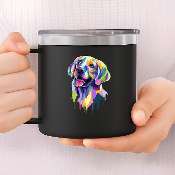 Discover Golden Retriever Pet Face Watercolor Colorful Pop Art 14oz Stainless Steel Tumblers