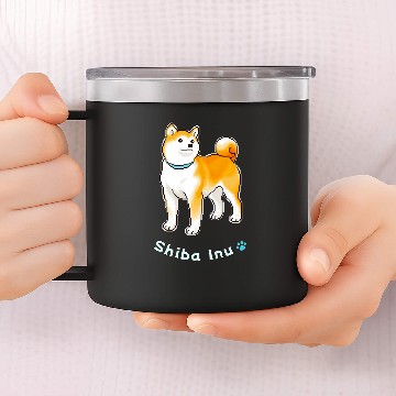 Discover Shiba Inu Pet with Hopeful Expression Baseball Tees 14oz Stainless Steel Tumblers
