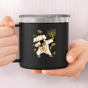 Discover Pug Pet Dog Hanukkah Funny Pug Dabbings Chanukah Jewish Holiday 14oz Stainless Steel Tumblers