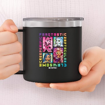 Discover Kids Monster High Student Rainbow Grid 14oz Stainless Steel Tumblers