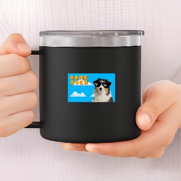 Discover Australian Shepherd Pet 8Bit Game Over Baseball Tees 14oz Stainless Steel Tumblers