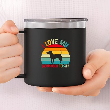 Discover Jack Russell Pet Sunset jack Russell terrier Vibes Retro Doggo Love Zip 14oz Stainless Steel Tumblers