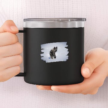 Discover Elkhound Pet Grey Baseball Tees 14oz Stainless Steel Tumblers
