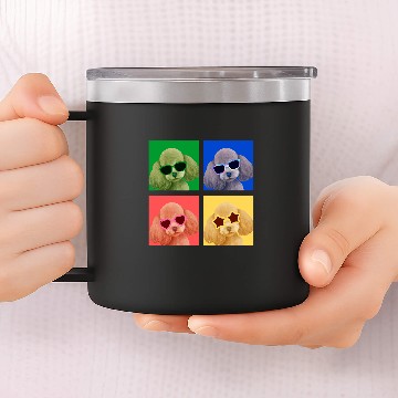 Discover Poodle Pet Toy Poodle Dog Lovers Colorful Retro Boys Girls Baseball Tees 14oz Stainless Steel Tumblers