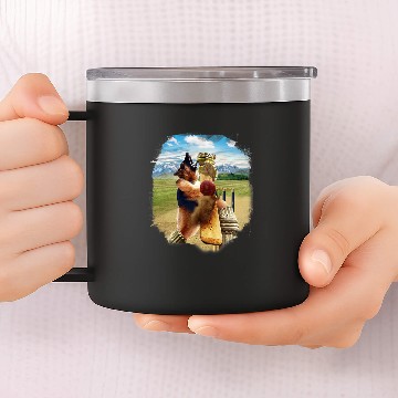 Discover German Shepherd Pet Playing Cricket 14oz Stainless Steel Tumblers