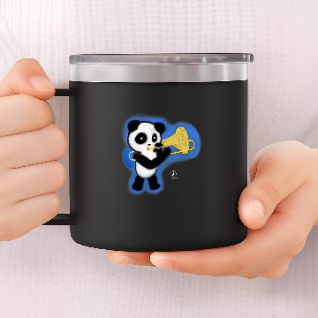 Discover Funny trombones Bear Panda Playing trombones Cute Bears Zip 14oz Stainless Steel Tumblers