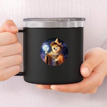 Discover Shiba Inu Pet Wizard Funny Dog Magic 3 Zip 14oz Stainless Steel Tumblers