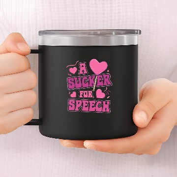 Discover A Sucker For Speech Speech Language Pathologist Valentines Baseball Tees 14oz Stainless Steel Tumblers