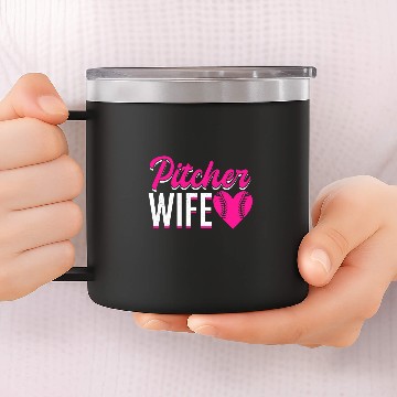 Discover Sport Baseball Pitcher Wife Player Softball Themed Pitcher 14oz Stainless Steel Tumblers