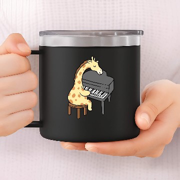 Discover Funny Piano Giraffe Gift Playing Piano 234 Baseball Tees 14oz Stainless Steel Tumblers