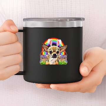 Discover Chihuahua Pet Lover Easter Bunny Egg Hunt Rainbow Baseball Tees 14oz Stainless Steel Tumblers