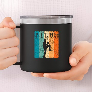 Discover Sport Baseball Periodic Table Elements Nerd Baseball Pitcher Retro 14oz Stainless Steel Tumblers
