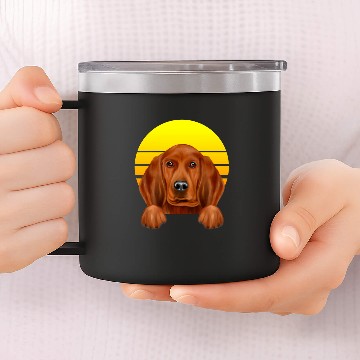 Discover Coonhound Pet Vintage Sunset Redbone Coonhound 14oz Stainless Steel Tumblers