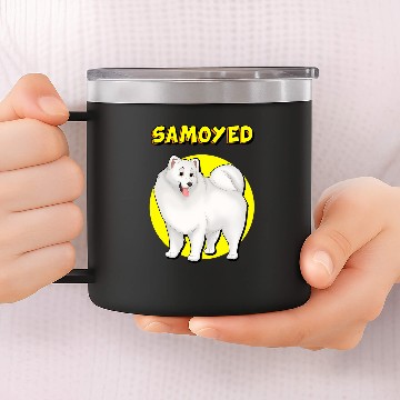 Discover Cute Samoyed Zip 14oz Stainless Steel Tumblers