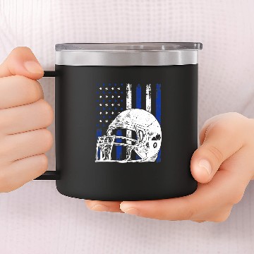 Discover Sport American Football BBN Bleed Blue Football Kentucky Wildcat Fan 441 14oz Stainless Steel Tumblers