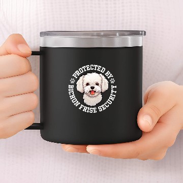 Discover Bichon Pet Protected by Bichon Frise Security Baseball Tees 14oz Stainless Steel Tumblers