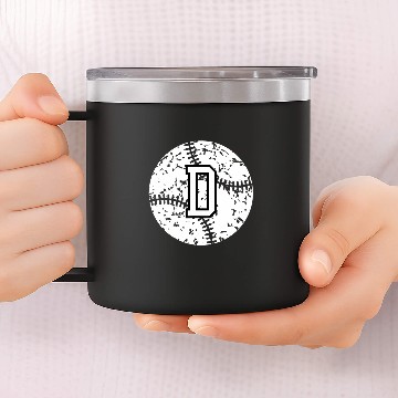 Discover Sport Baseball Letter D Baseball Team Red Initial D Baseball Tees 14oz Stainless Steel Tumblers