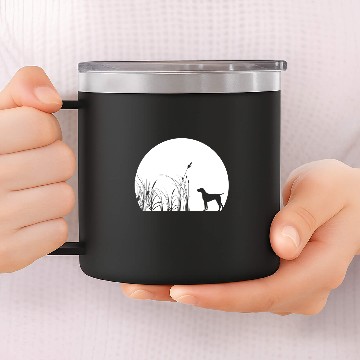 Discover German Shorthaired Pet Cool Moon GSP SIlhouette MOM DAD 14oz Stainless Steel Tumblers