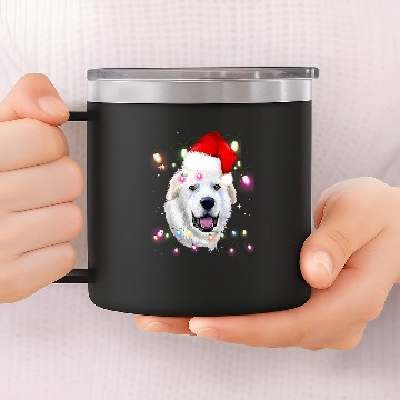 Discover Pyrenees Pet Christmas Lights Great Pyrenees Cute Baseball Tees 14oz Stainless Steel Tumblers