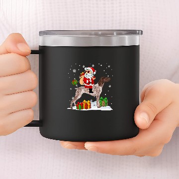 Discover German Shorthaired Pet Christmas Santa Claus Riding Shorthaired Pointer Classic 14oz Stainless Steel Tumblers