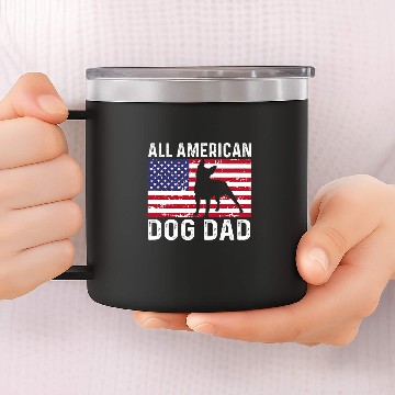 Discover Boston Terrier Pet Distressed Patriotic All American USA Flag 2 14oz Stainless Steel Tumblers