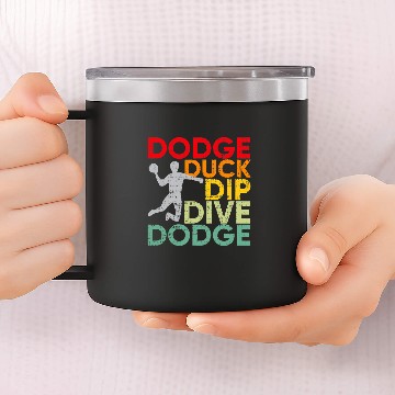 Discover Sport Dodgeball Duck Dip Dive 14oz Stainless Steel Tumblers