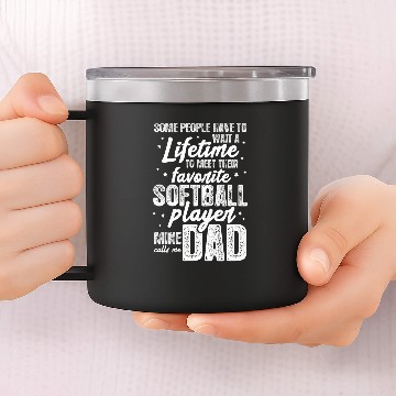 Discover Sport Softball Mens Softball Dad Favorite Softball Player Vintage 14oz Stainless Steel Tumblers