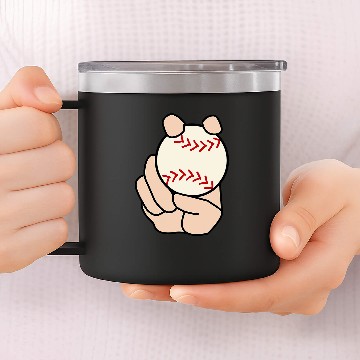 Discover Sport Baseball Pitcher Curveball 14oz Stainless Steel Tumblers