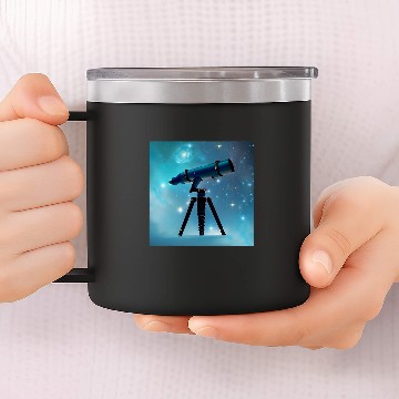 Discover Astronomy Telescope Zip 14oz Stainless Steel Tumblers