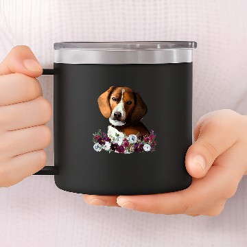 Discover Foxhound Pet Dog Floral 14oz Stainless Steel Tumblers