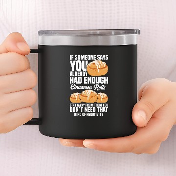 Discover Cinnamon Roll Lover Essentials Baker Gear Cinnamon Rolls Zip 14oz Stainless Steel Tumblers