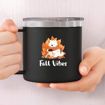 Discover Samoyed Fall Vibes Funny Dog Pumpkin Spice Latte 14oz Stainless Steel Tumblers