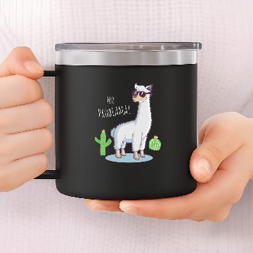 Discover Llama Pet No Problama 63 Baseball Tees 14oz Stainless Steel Tumblers