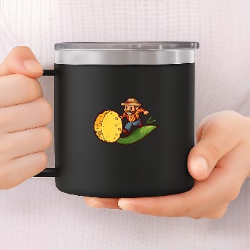 Discover Farmer Chasing Cheese Design Dairy Farmer 14oz Stainless Steel Tumblers