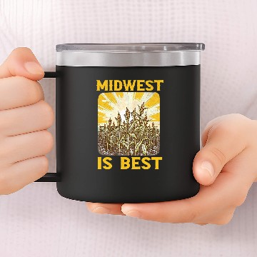Discover Farmer Midwest Is bests Retro Cornfield Midwestern Farm Corn 14oz Stainless Steel Tumblers