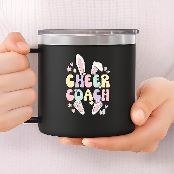 Discover Cheer Coachs Easter Bunny Cheerleading Coachs Easter Day Zip 14oz Stainless Steel Tumblers