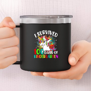 Discover Unicorn Pet I Survived 100 Days Of Kindergarten Kids  Unicorn 65 14oz Stainless Steel Tumblers