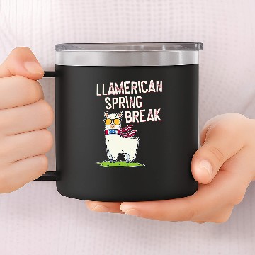 Discover Llama Pet Spring Break Zip 14oz Stainless Steel Tumblers