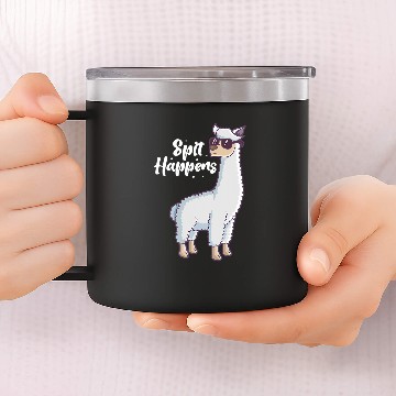 Discover Llama Pet Spit Happens Llama Alpaca Camelid 14oz Stainless Steel Tumblers