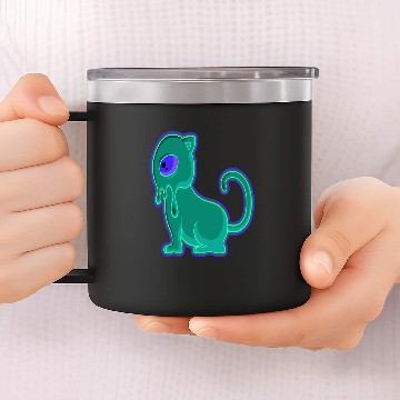 Discover Aliens UFO Space Cat Space Kitten EDM Melt Zip 14oz Stainless Steel Tumblers
