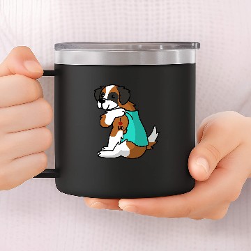 Discover I Love Dad Tattoo Saint Bernard Father Dog 14oz Stainless Steel Tumblers