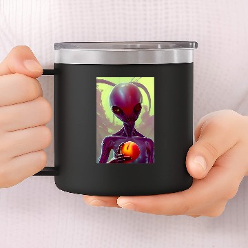 Discover Aliens UFO Loves Peach Zip 14oz Stainless Steel Tumblers