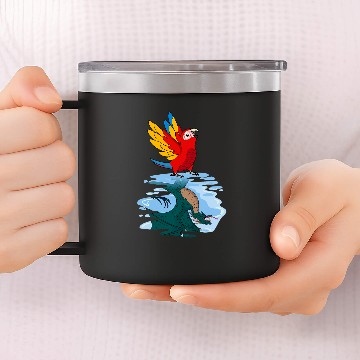 Discover Dragon Pet Parrot Dragon Reflection I Scarlet Macaw Baseball Tees 14oz Stainless Steel Tumblers